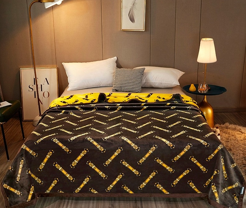 乐鱼大牌风皮带云毯（咖啡）